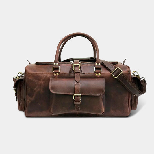 Full Grain Buffalo Leather Duffle Travel Bag