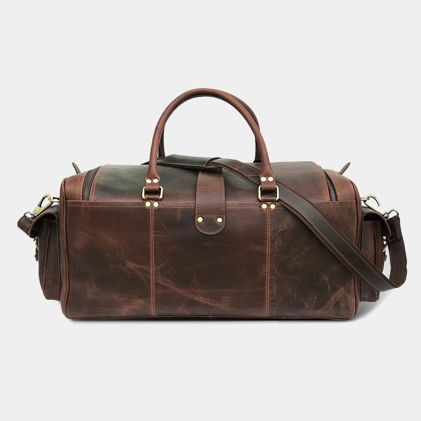 Full Grain Buffalo Leather Duffle Travel Bag