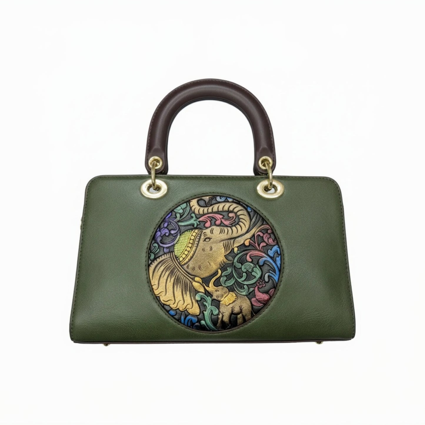 The Emerald Heritage: Artisan Hand-Tooled Bag
